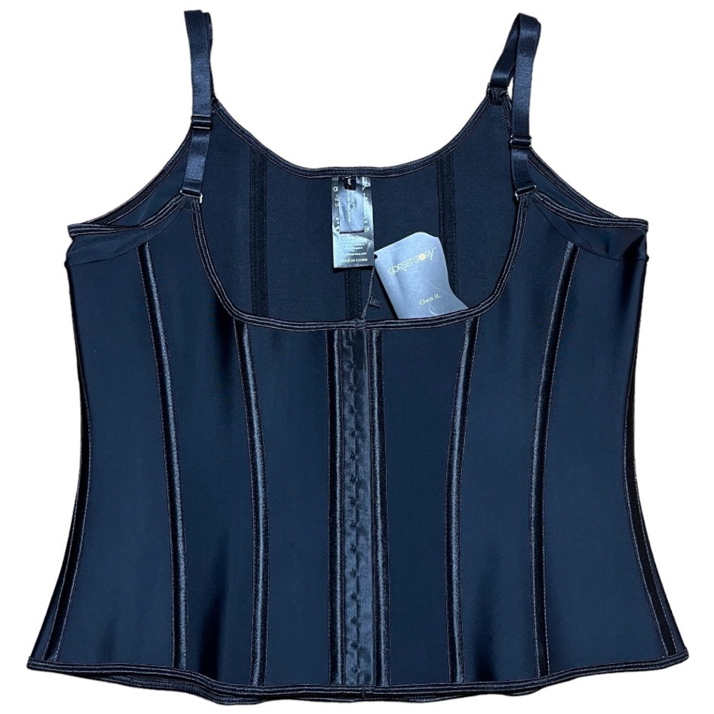 Corset Story Latex Underbust Corset With Ajustable Straps NWT In Black Sz 34”